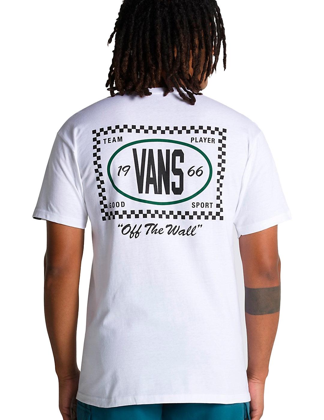Camiseta Vans Team Player Checkerboard Blanco