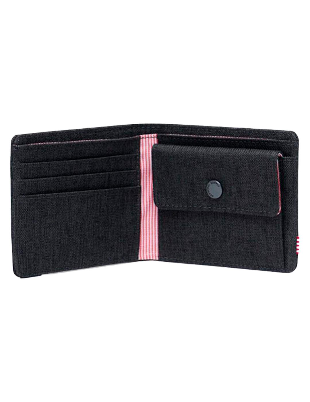 Cartera Roy Coin Black Crosshatch