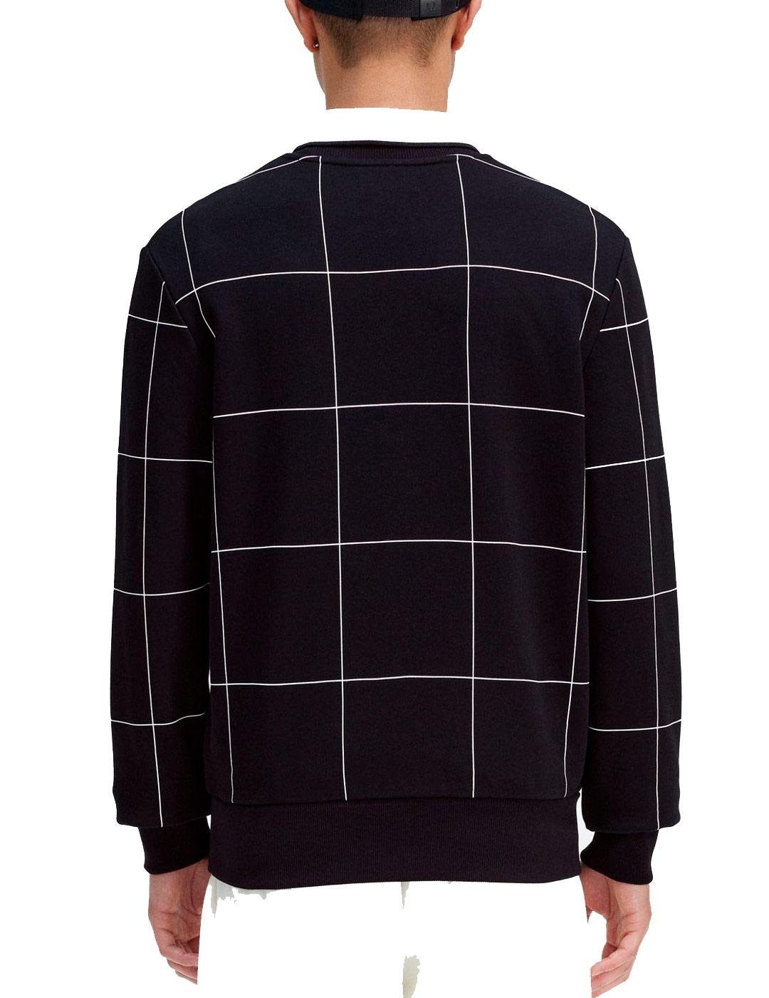 Sudadera Fred Perry detalle rejilla negro