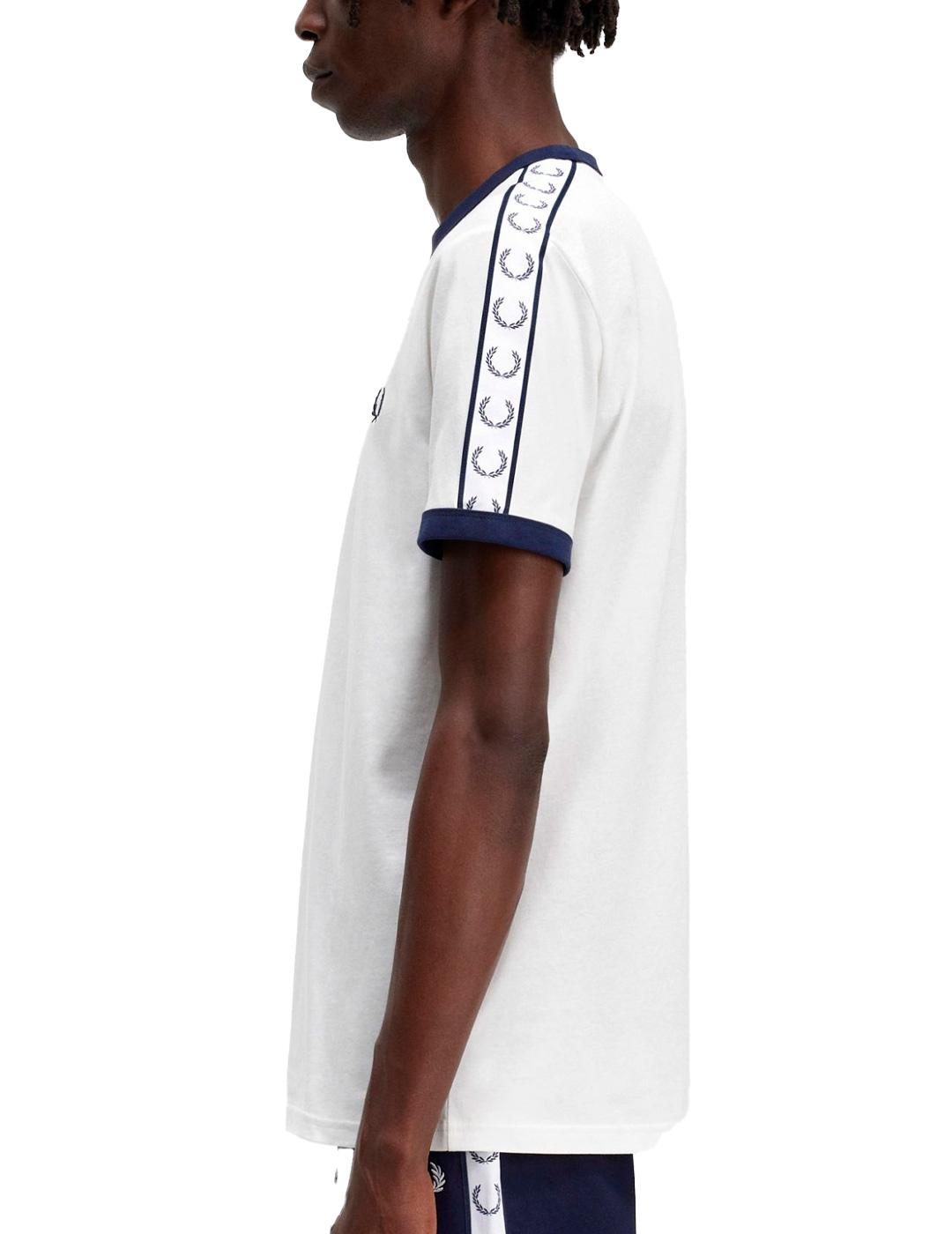 Camiseta Fred Perry Ringer con cinta Blanco