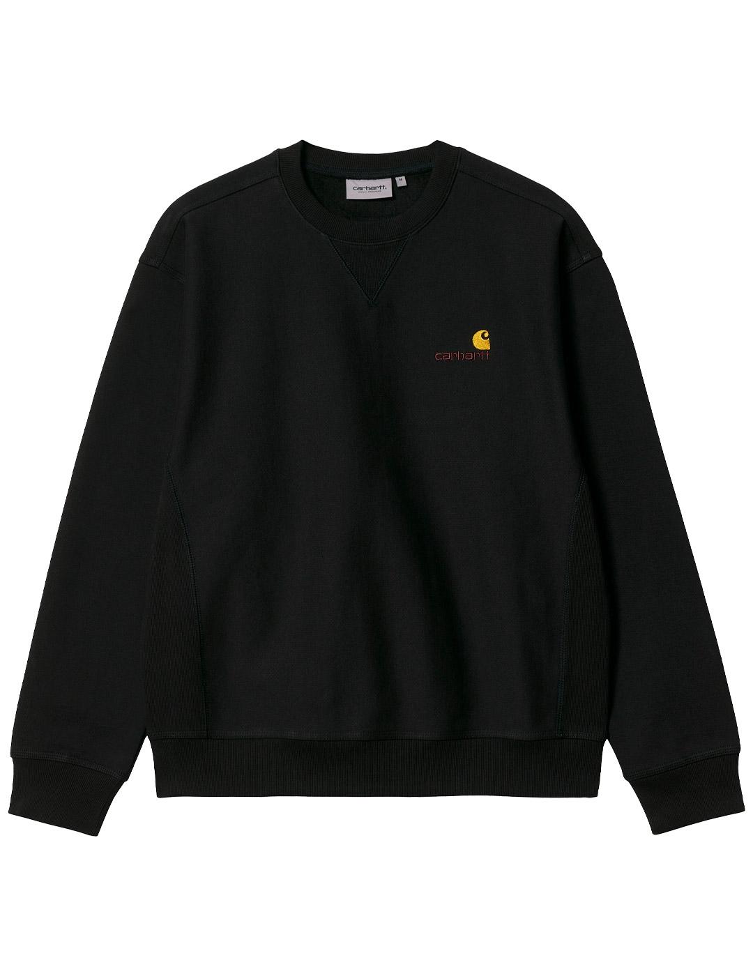 Carhartt WIP HALF ZIP AMERICAN SCRIPT - Sudadera - black/negro 