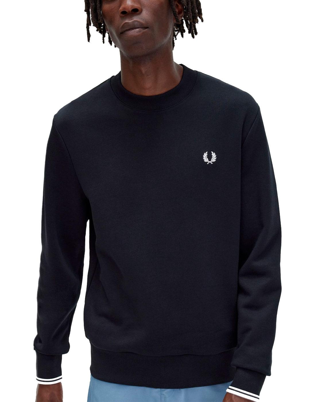 Sudadera Fred Perry Con Cuello Redondo Negro