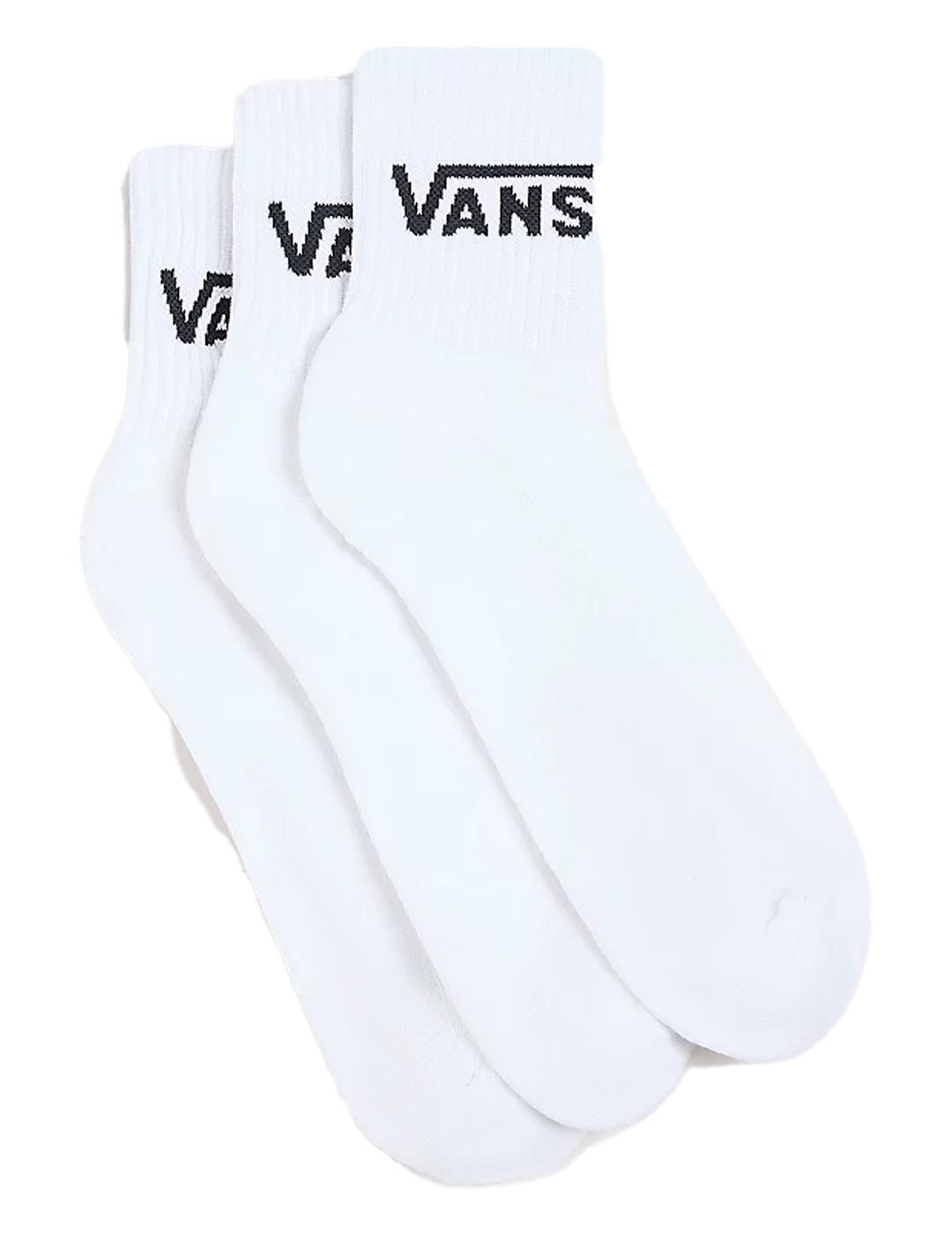 Calcetines Vans Classic Half Blanco (pack 3)