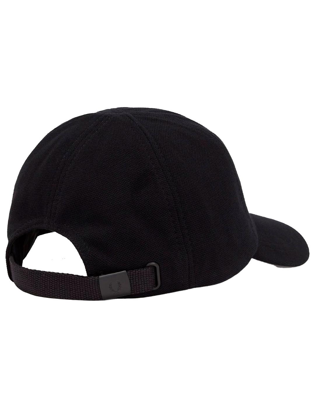 Gorra Fred Perry de piqué clásica Negro