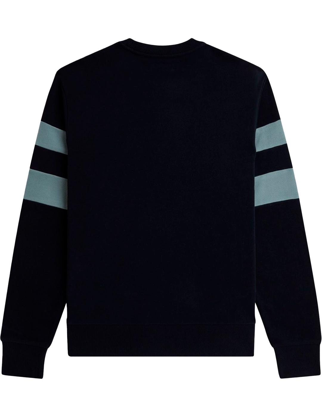 Sudadera Fred Perry Azul con ribete aterciopelado en las man